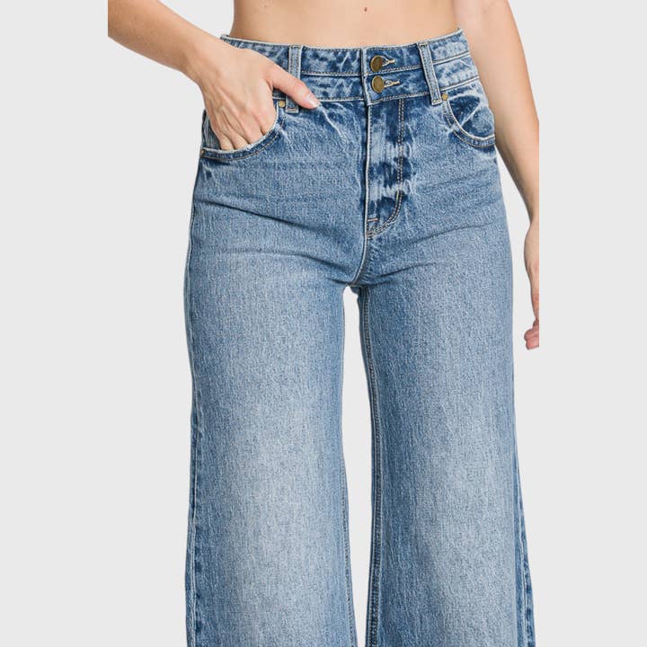 Petra153 - Wholesale Jeans - Women's - P316WF-MD HIGH WAISTED COMFORT STRETCH VINTAGE WIDE LEG8
