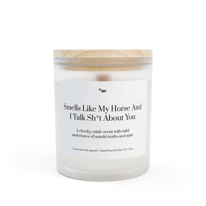 Frosted Glass Candle, 11oz - Horse And I Talk for wholesale by un.sus.tain.a.ble equestrian