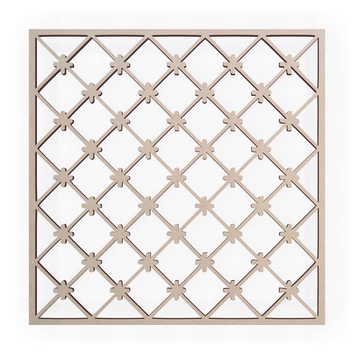 Pannello traforato in legno con nodo incrociato, motivo mandala per la vendita all'ingrosso da parte di Jess and Jessica