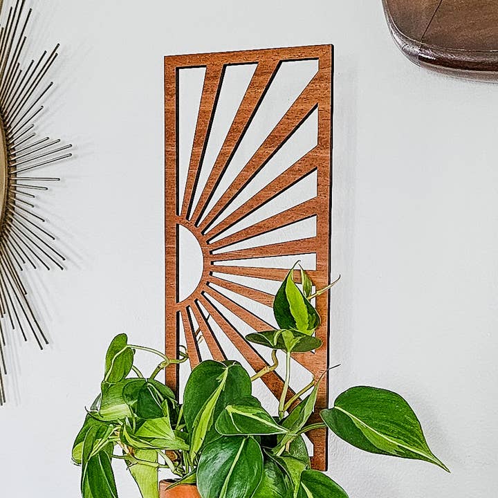 Indoor Houseplant Trellis - MCM Sunburst (Wood) for wholesale by Leaf & Node