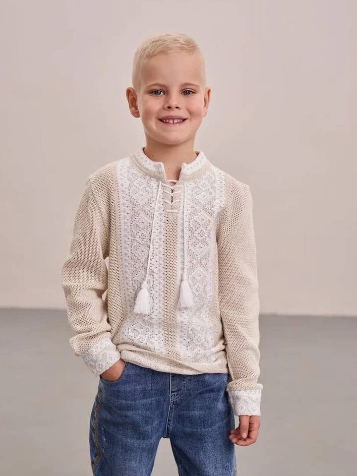 Camisola de Malha Brilhante para Rapaz por atacado de Handmade Originals Ukraine