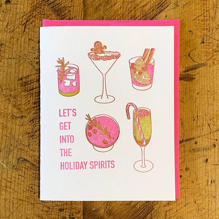 Cartes Letterpress Esprits de Fête pour la vente par Green Bird Press