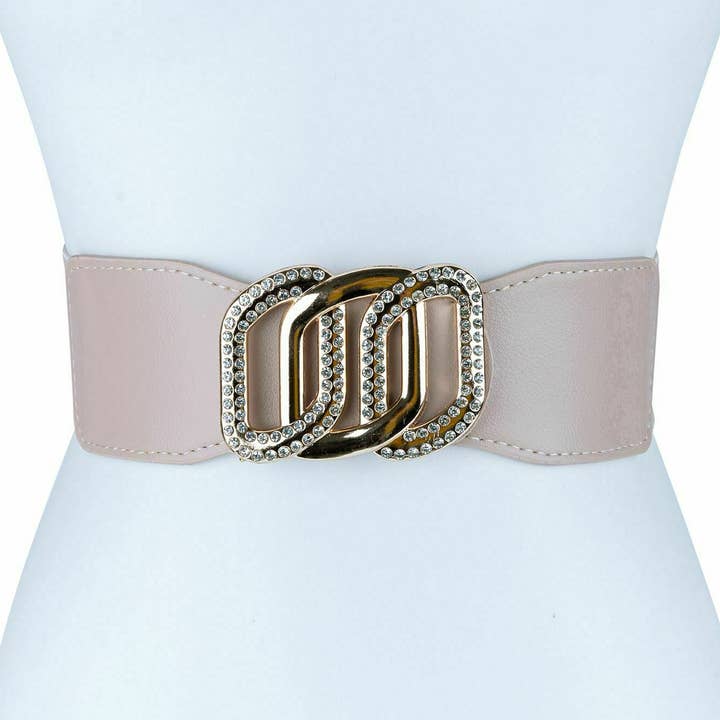 Connected Tripple Buckle PU Leather Patch Fashion Belt Stret for wholesale by Diacly