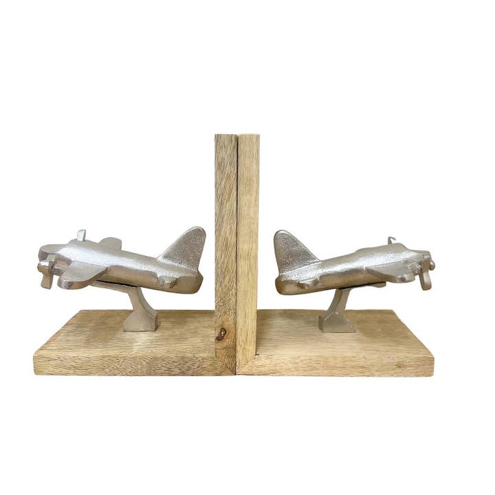 From Under The Stairs – wholesale Bookend – Set of Two Aeroplane Bookends