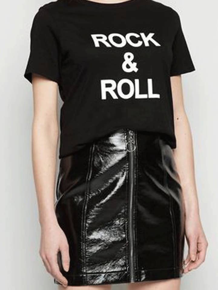 J5FASHION - Wholesale Screen Printed T-Shirt - Women's - ROCK & ROLL TEE TOP
