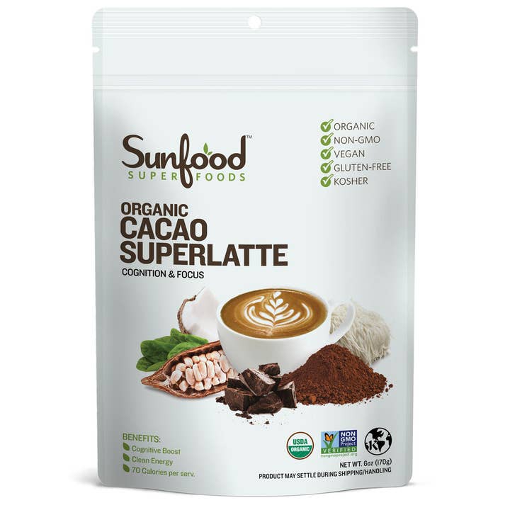 Cacao SuperLatte, 8oz for wholesale by Sunfood Superfoods