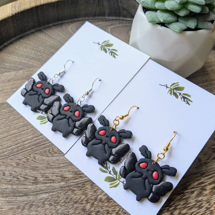 Stag and Branch - Wholesale Dangle Earrings - Moth Man Polymer Clay Earrings1