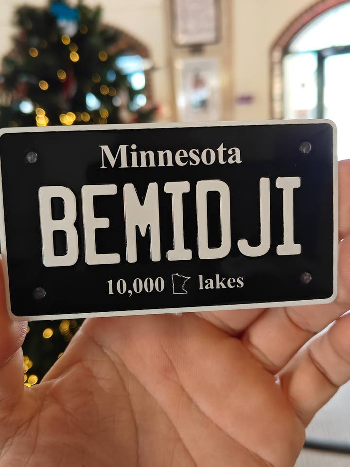 Replica MN Blackout Plate Magnet "BEMIDJI" for wholesale by myBemidji