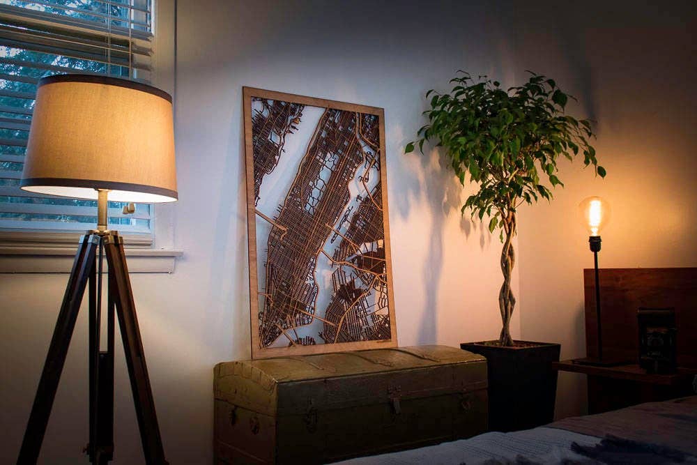 One Man One Garage - Wholesale Wall Accent - City Maps, Large 24x36" Perfect Housewarming Gift! Wooden Street Cutouts36