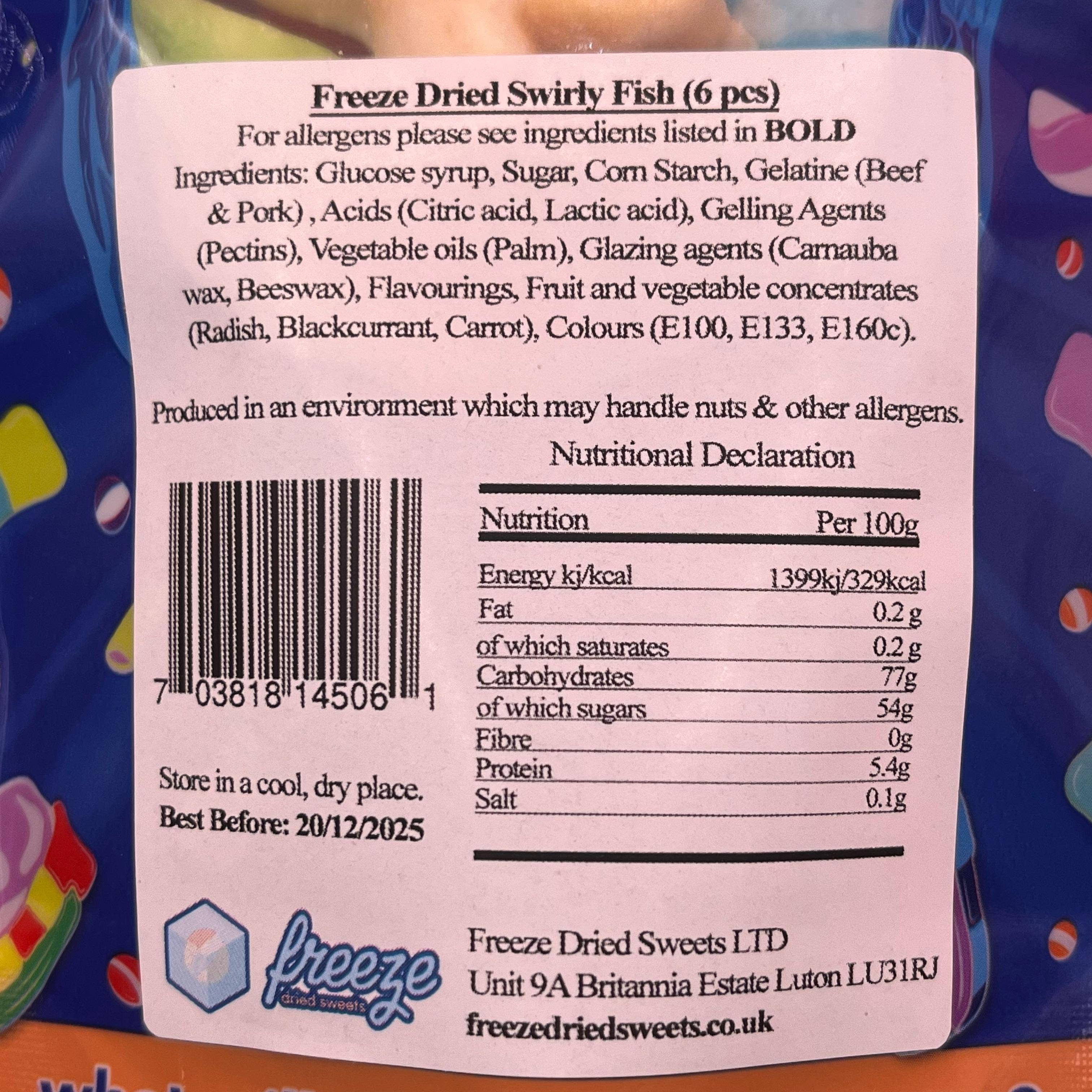Freeze Dried Sweets – wholesale Gummy – Swirly Fish 6 Pieces - Freeze Dried Sweets3