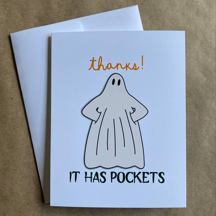 Thanks! It Has Pockets Ghost card for wholesale by AnneArchy