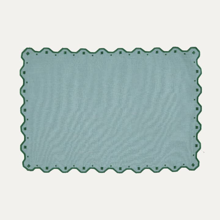 Mariaida Home - Wholesale Dinner & Cloth Napkin - Individual Porto, Blue with Green1