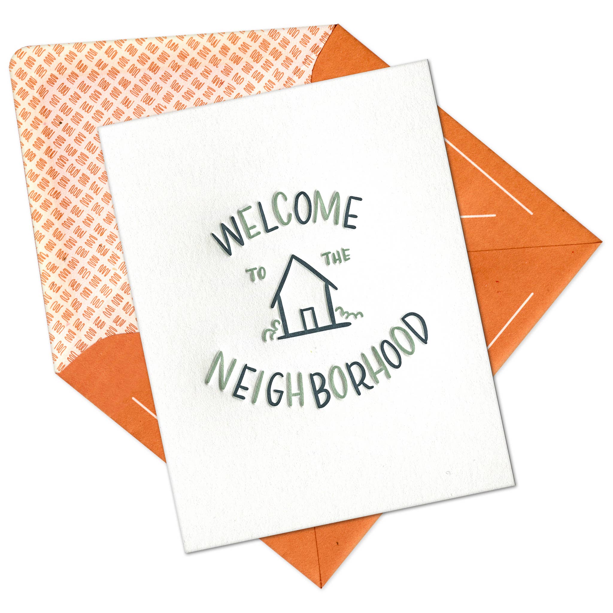 INK MEETS PAPER - Wholesale Housewarming Card - Welcome to the Neighborhood Letterpress New House Card2