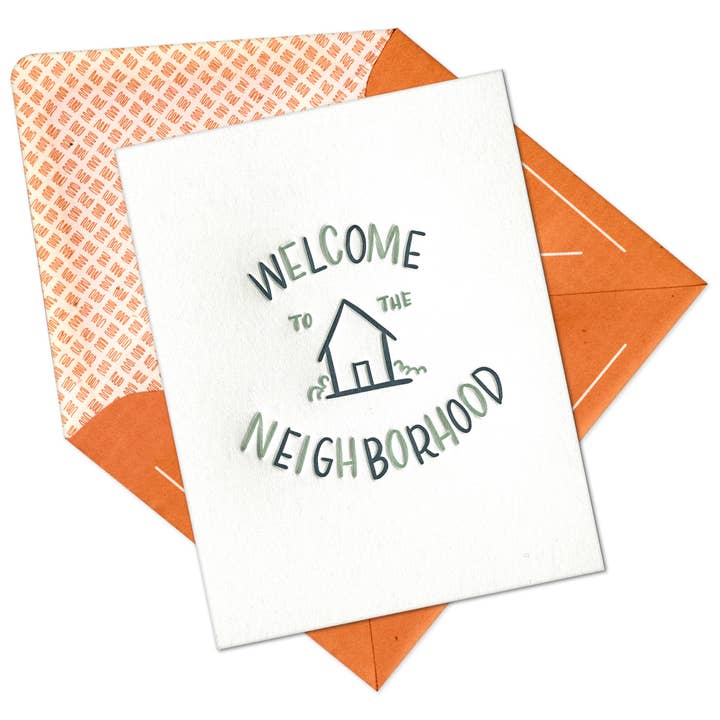 INK MEETS PAPER - Wholesale Housewarming Card - Welcome to the Neighborhood Letterpress New House Card2