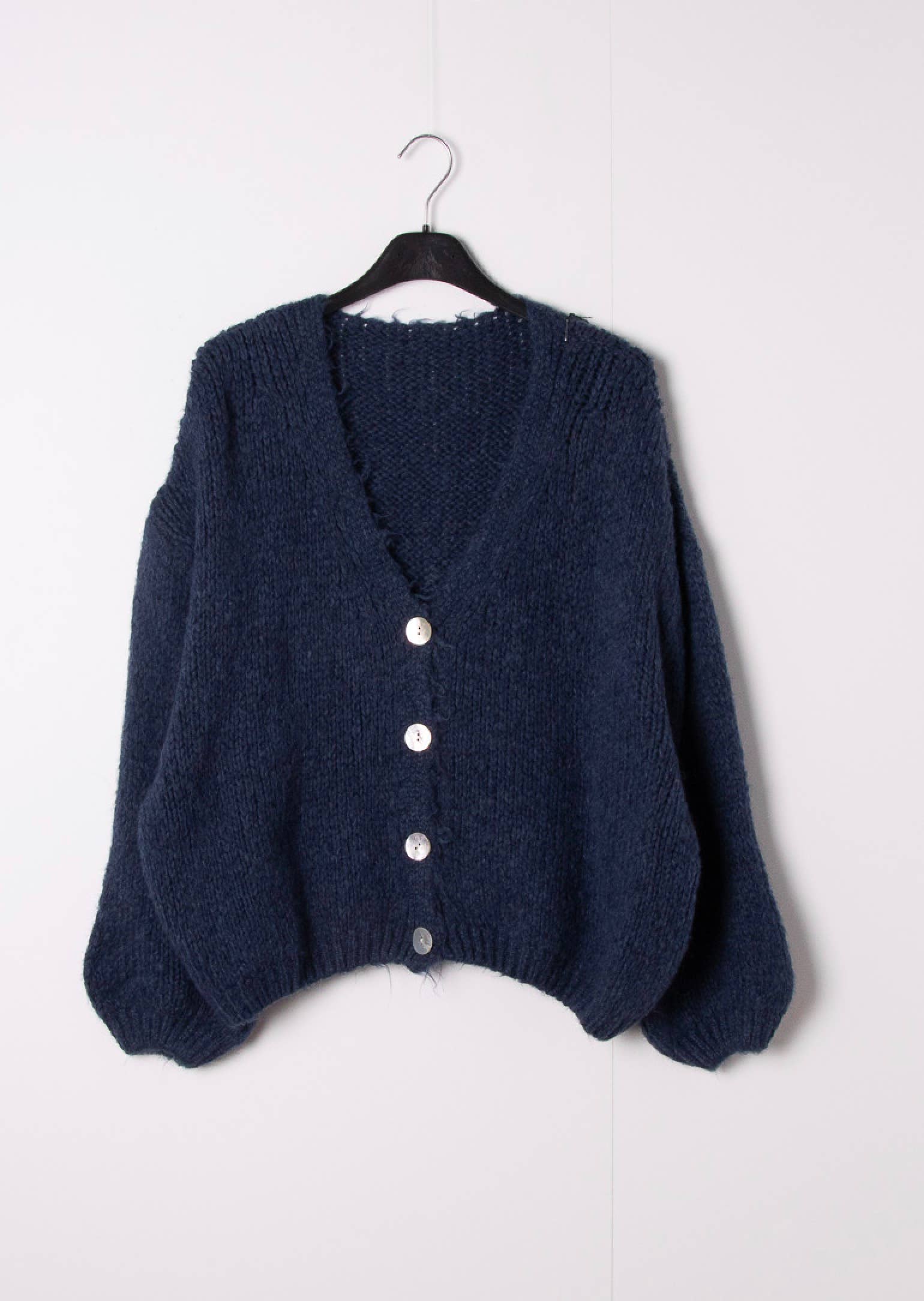 Happy look - Vendita all'ingrosso Cardigan - Donna - Cardigan in misto lana con maniche a sbuffo 3