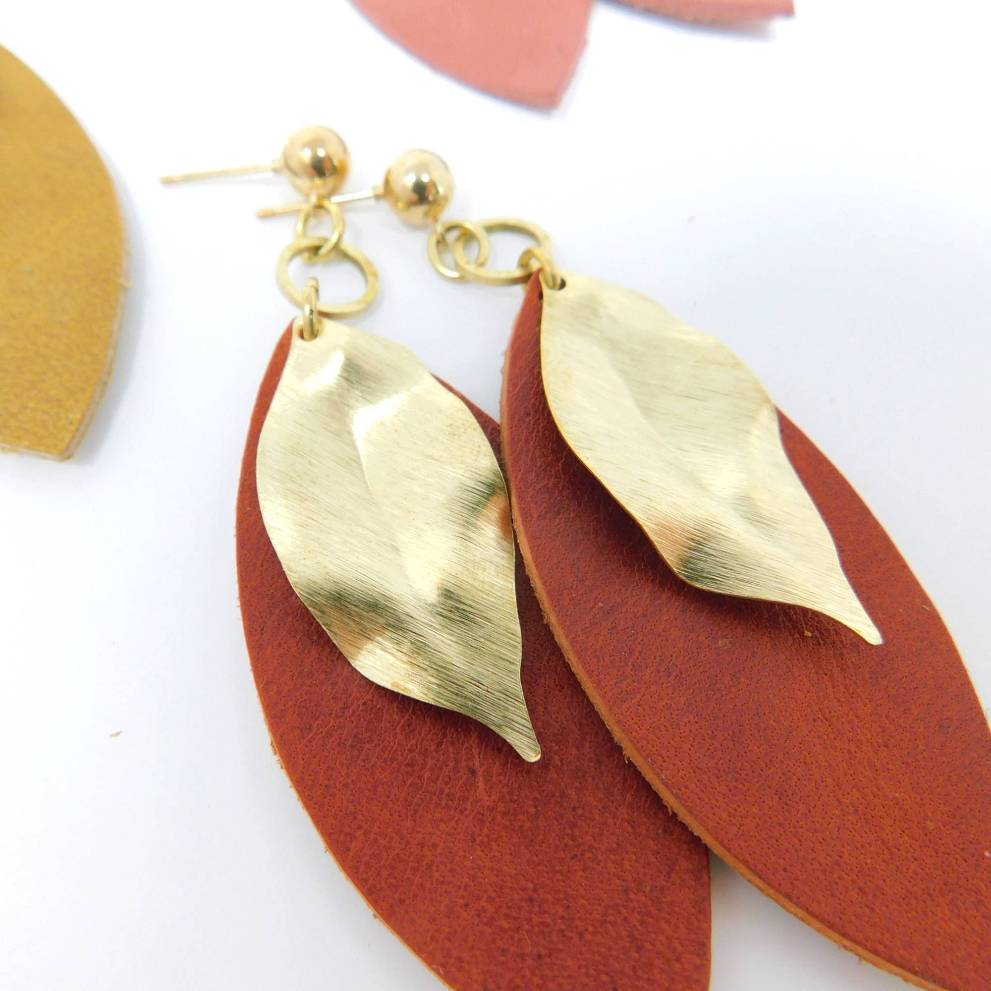 Permanent Baggage - Wholesale Dangle Earrings - Edgy Leather Earrings - Leaf8