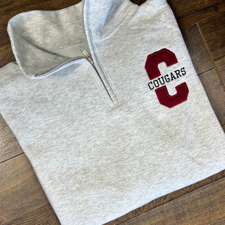 School/Team Mascot Embroidered Applique Sweatshirt  for wholesale by The Varsity Stitch