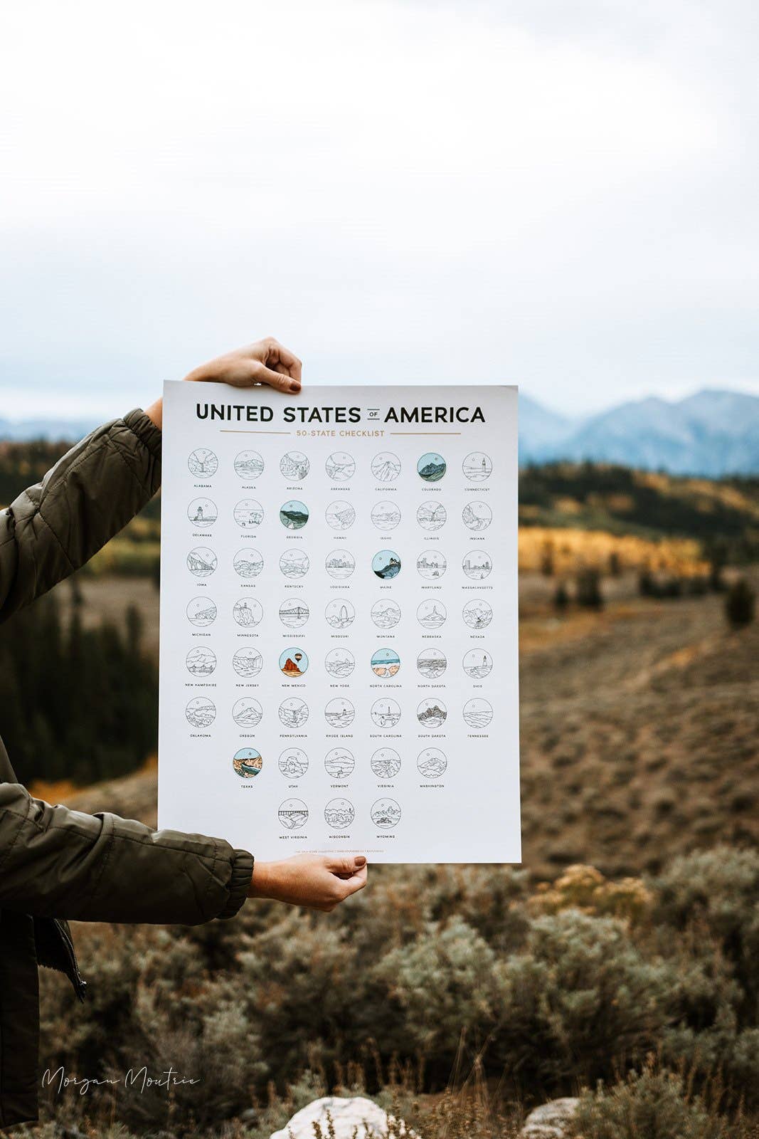 The XPLR More Collective - Wholesale Poster - 50 States Checklist Poster3