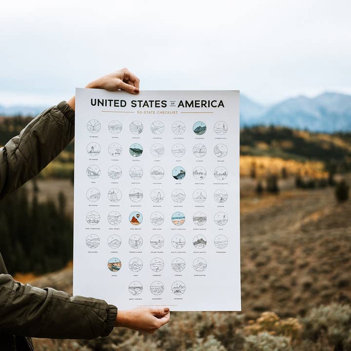 The XPLR More Collective - Wholesale Poster - 50 States Checklist Poster3