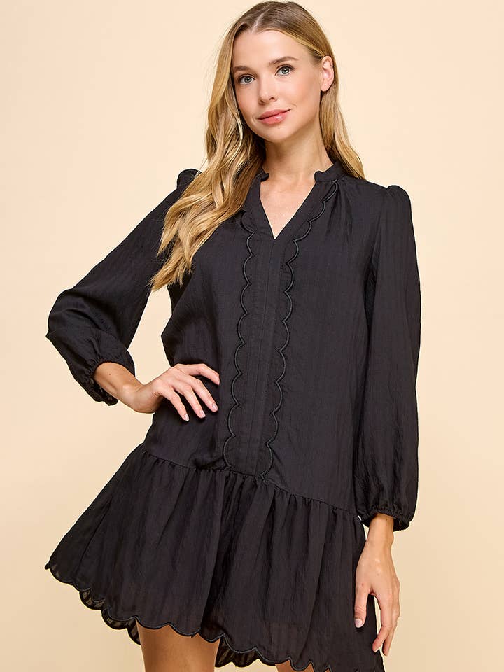 TCEC - Wholesale Dress - Women's - CD04960-Scalloped Detail Dress