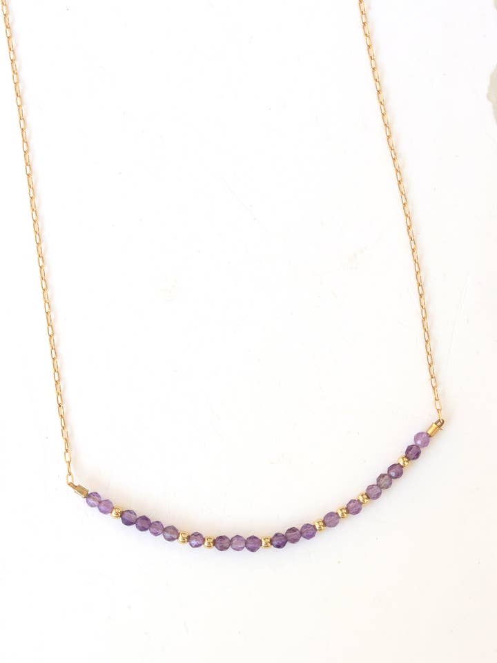 Amethyst Bar Necklace for wholesale by Mickey Lynn