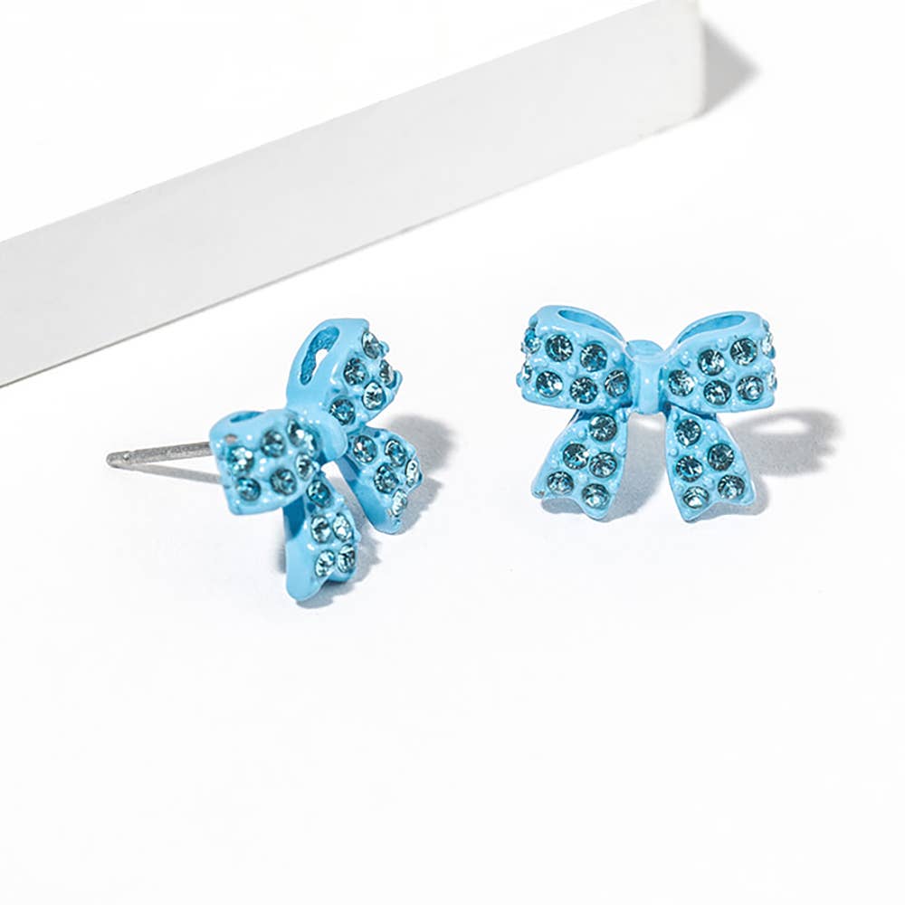 Sensibling Corp. - Vente Clous d'oreille - Boucles d'oreilles clous nœud en strass cristal4