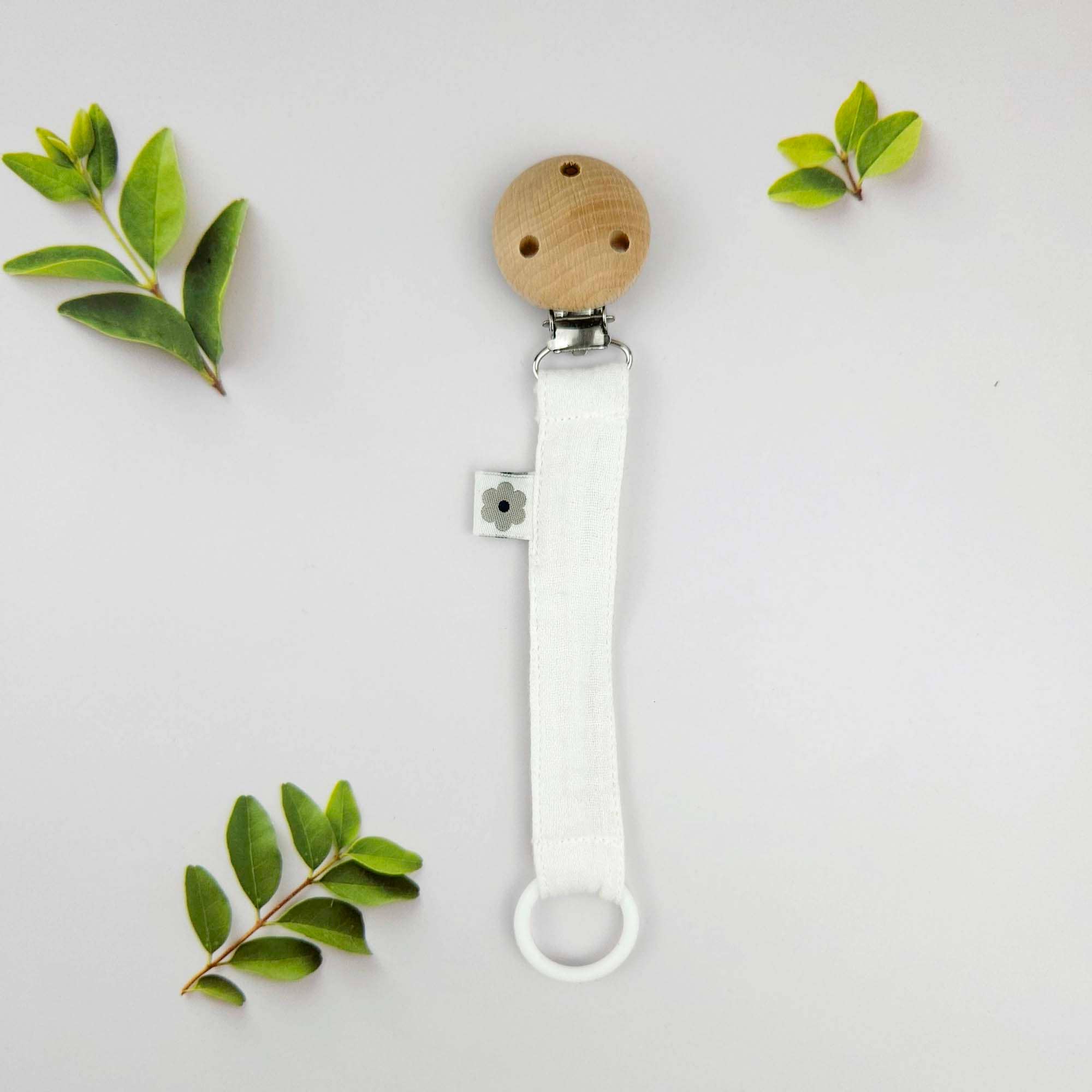 Summerville organic - Wholesale Pacifier Clip - Baby - Organic Pacifier Clip Muslin White2