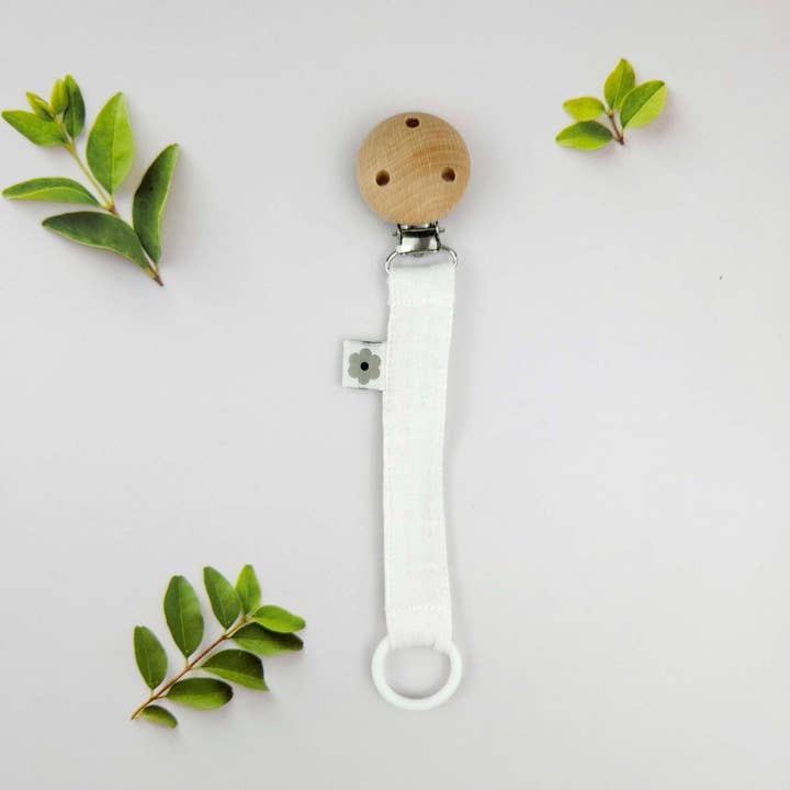 Summerville organic - Wholesale Pacifier Clip - Baby - Organic Pacifier Clip Muslin White2