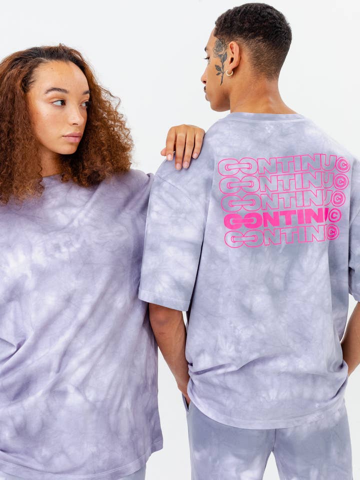 CONTINU8 PURPLE OVERSIZED BACK PRINT T-SHIRT for wholesale by Continu8