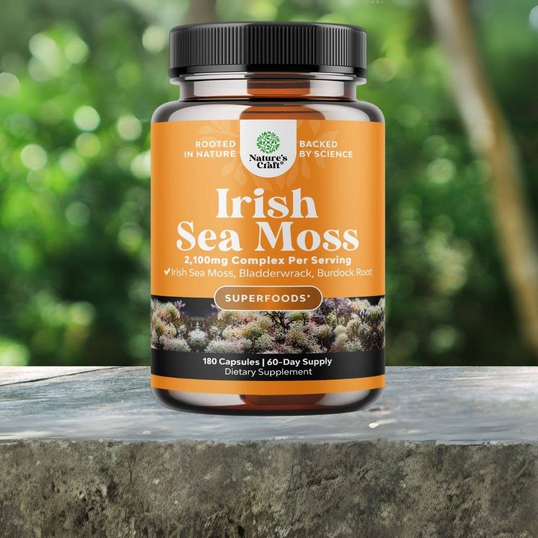 Nature's Craft - Wholesale Oral Supplement/Vitamin - Irish Sea Moss + Bladderwrack Capsules – Superfoods, 180ct0