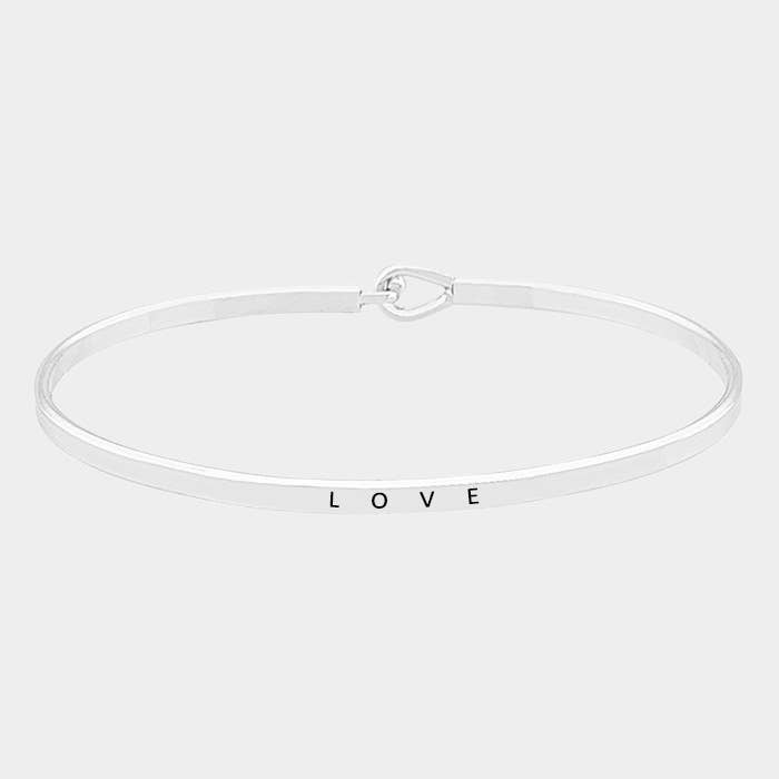 Sensibling Corp. - Wholesale Bangle Bracelet - "Love" Thin Metal Hook Bracelet
