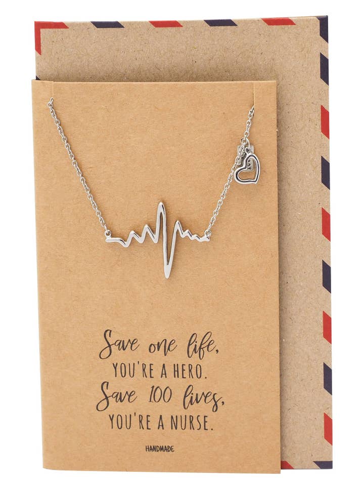 Davina EKG med hjärtform och hjärtstänger, present till W för wholesale av Quan Jewelry