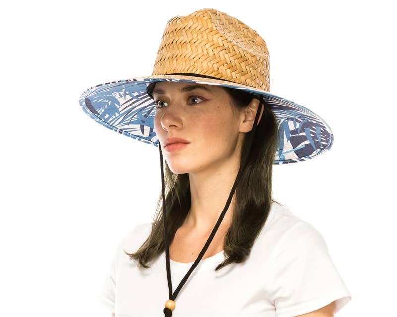 DNMC - Wholesale Straw Hat - Women's - Lifeguard Hat - Palm Leaf Straw - Amazing Sun Protection0