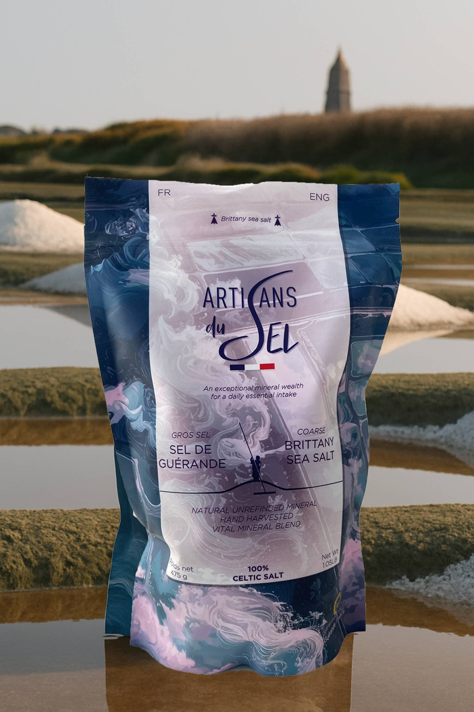 Artisans du sel - Wholesale Salt - Sel de Guérande Naturel - 475g | Sac recyclable refermable
