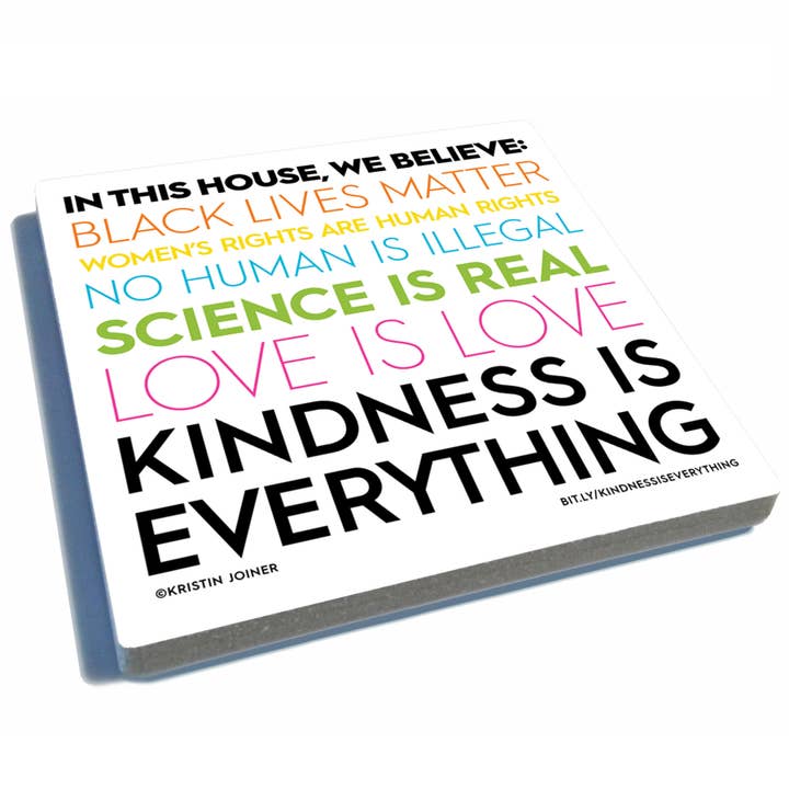 Stone Drink Coaster w/Cork Backing - Kindness for wholesale by EXIT82ART