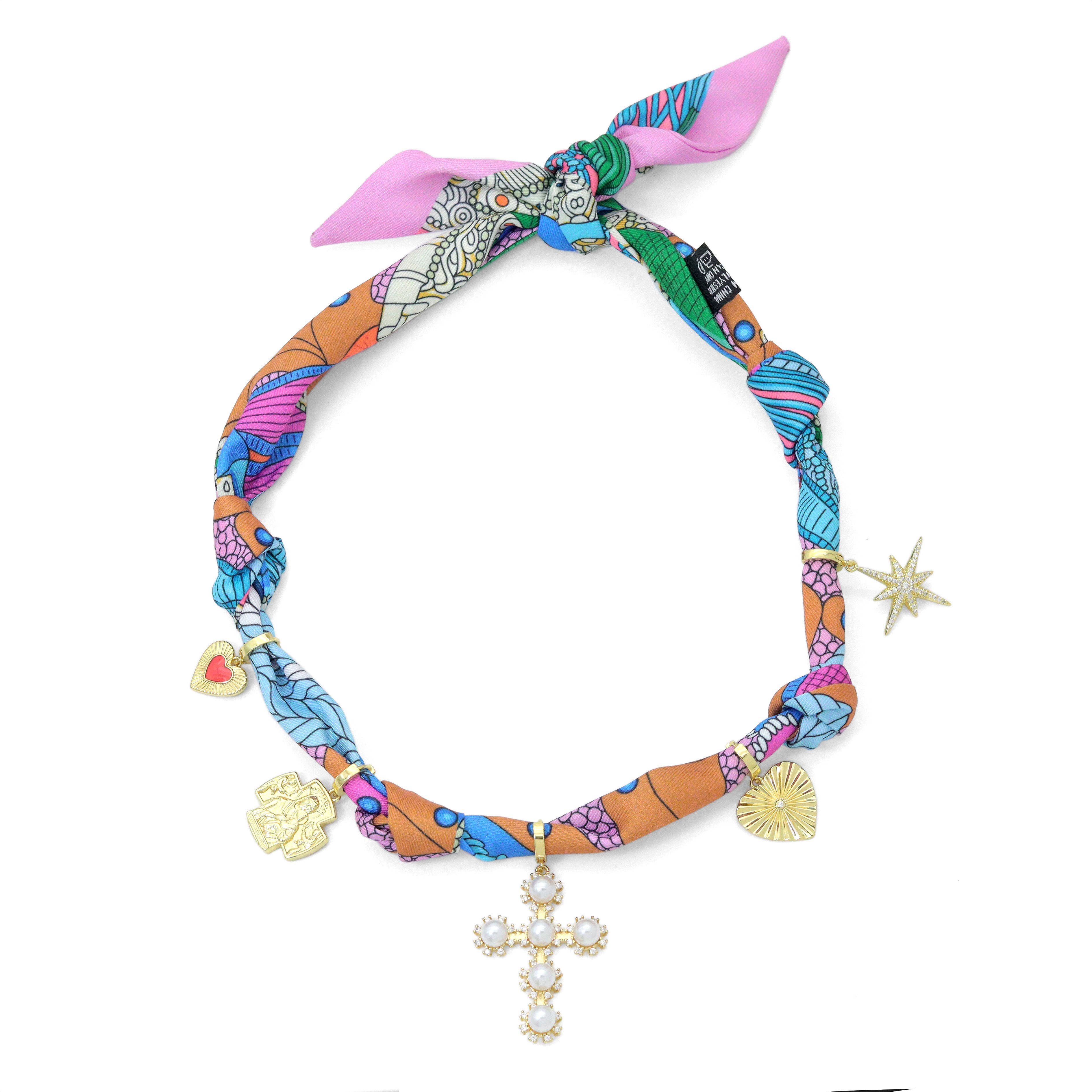 BestBeads&Beyond - Wholesale Pendant/Charm Necklace - Convertible Scarf Necklace, Adjustable Silk Scarf nkl, EF8087