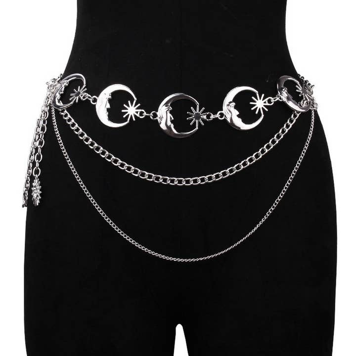 ACCITY - Wholesale Face/Body Chain - METAL SUNFLOWER WAIST CHAIN BODY CHAIN_CWMM06507