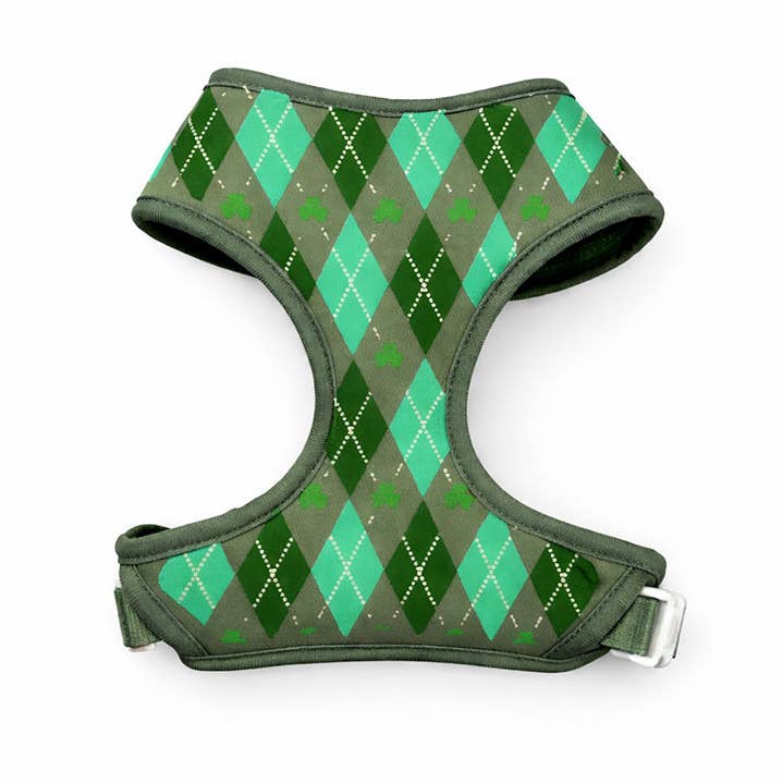 St Patrick's Day Argyle Clover Dog Harness for wholesale by House of FurBaby
