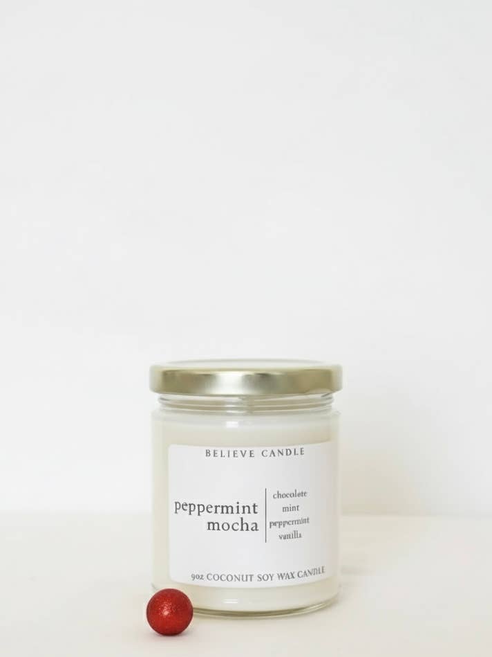 Pepparmynta Mocha ljus för wholesale av Believe Candle
