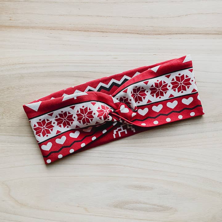 Christmas Sweater knot headband for wholesale by Square Lane Boutique