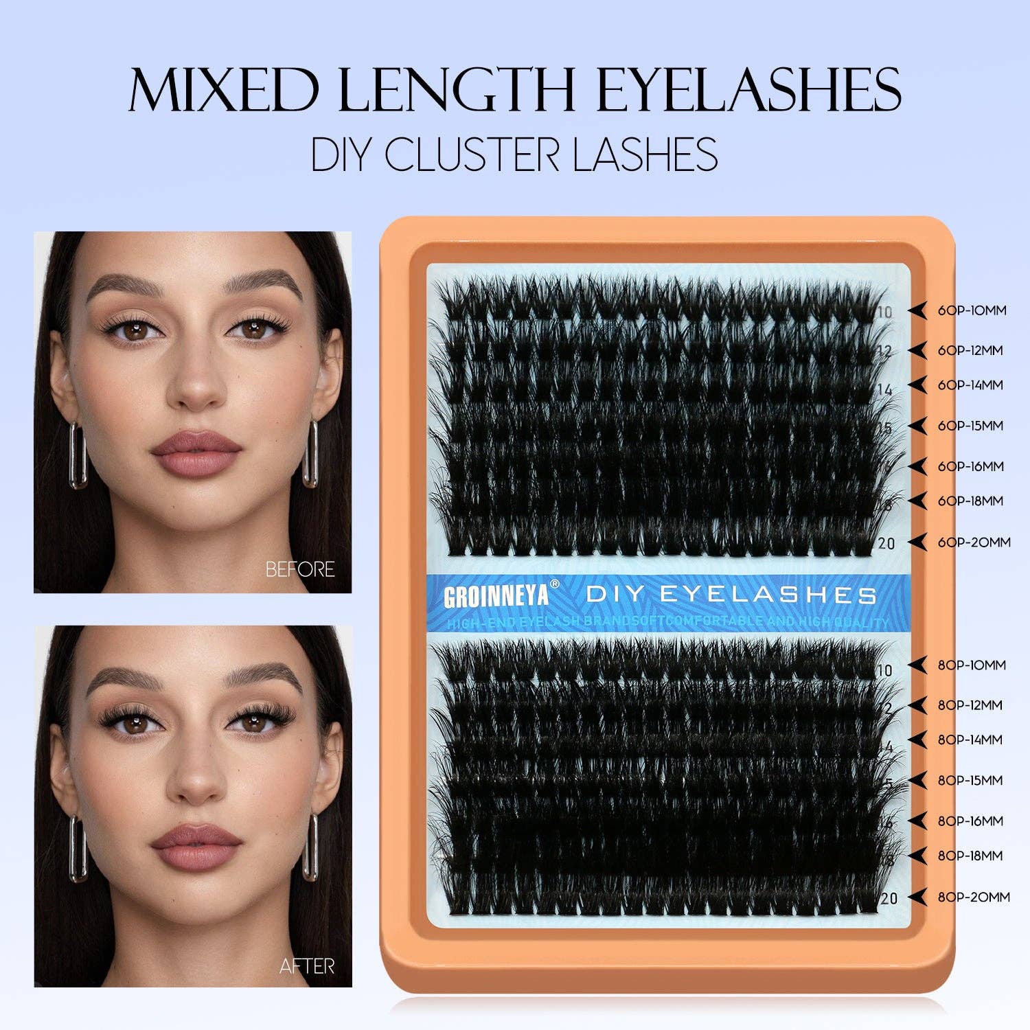 Hair Imports NYC - Wholesale False/Fake Eyelashes - Fluffy Lash Clusters - D/DD Curl Wispy Individual DIY Eyelash Extensions14