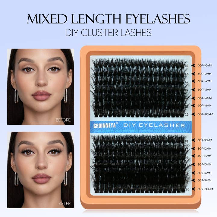 Hair Imports NYC - Wholesale False/Fake Eyelashes - Fluffy Lash Clusters - D/DD Curl Wispy Individual DIY Eyelash Extensions14