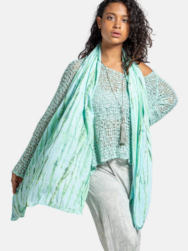 Hand Dyed Wrapsody Scarf Tide Pool for wholesale by Hands To Hearts