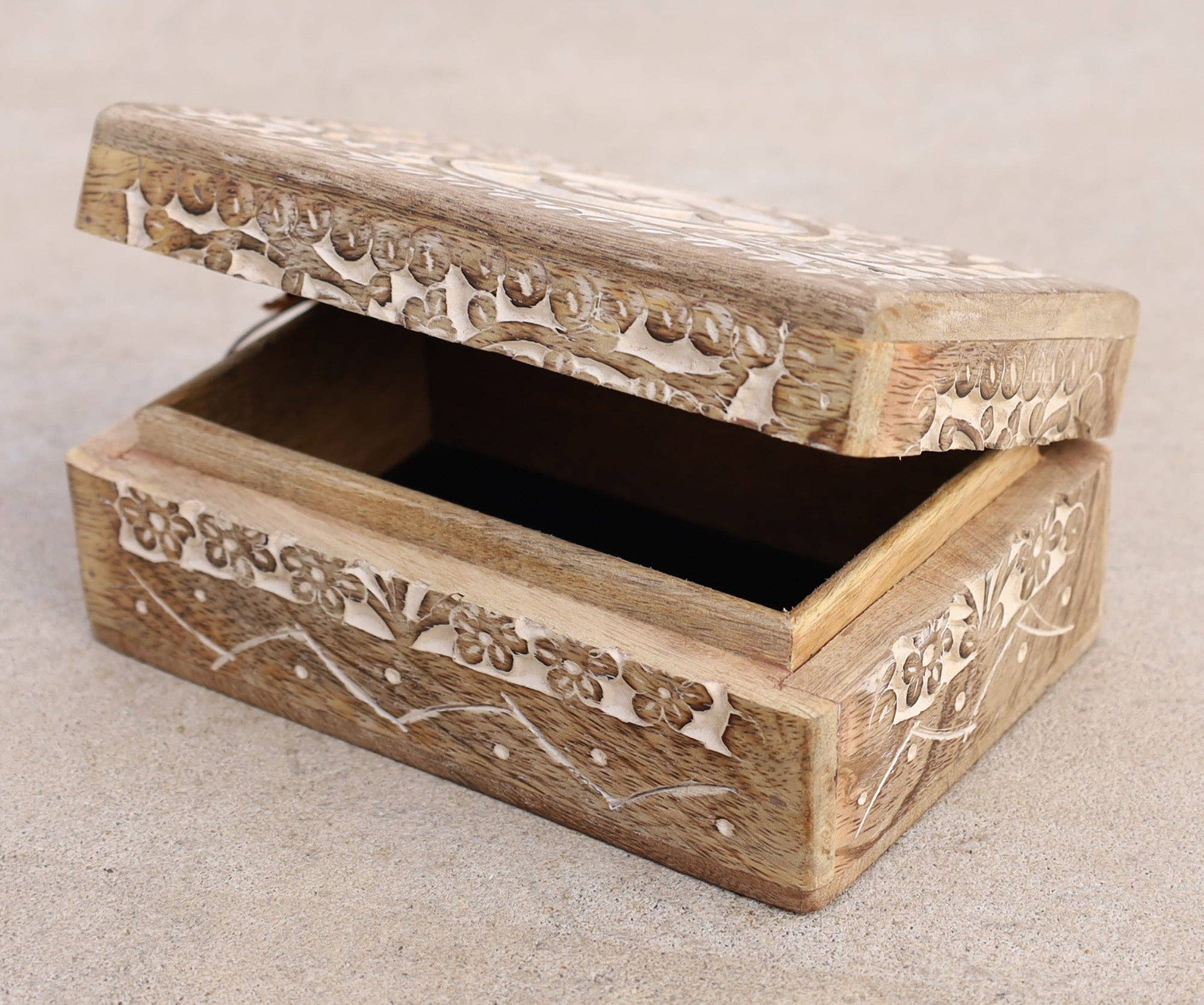 Lungta Imports – wholesale Jewellery box/organiser – Hand Carved Triple Moon Wooden Storage, Jewelry, Keepsake Box19