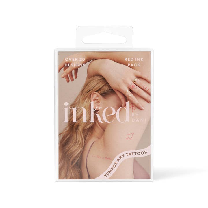 INKED by Dani - Wholesale Temporary Tattoo - Red Ink Temporary Tattoo Pack