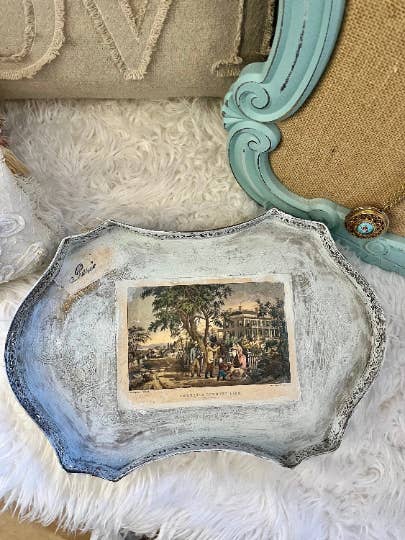 handcrafted paris tray for wholesale by Farm Charm Couture