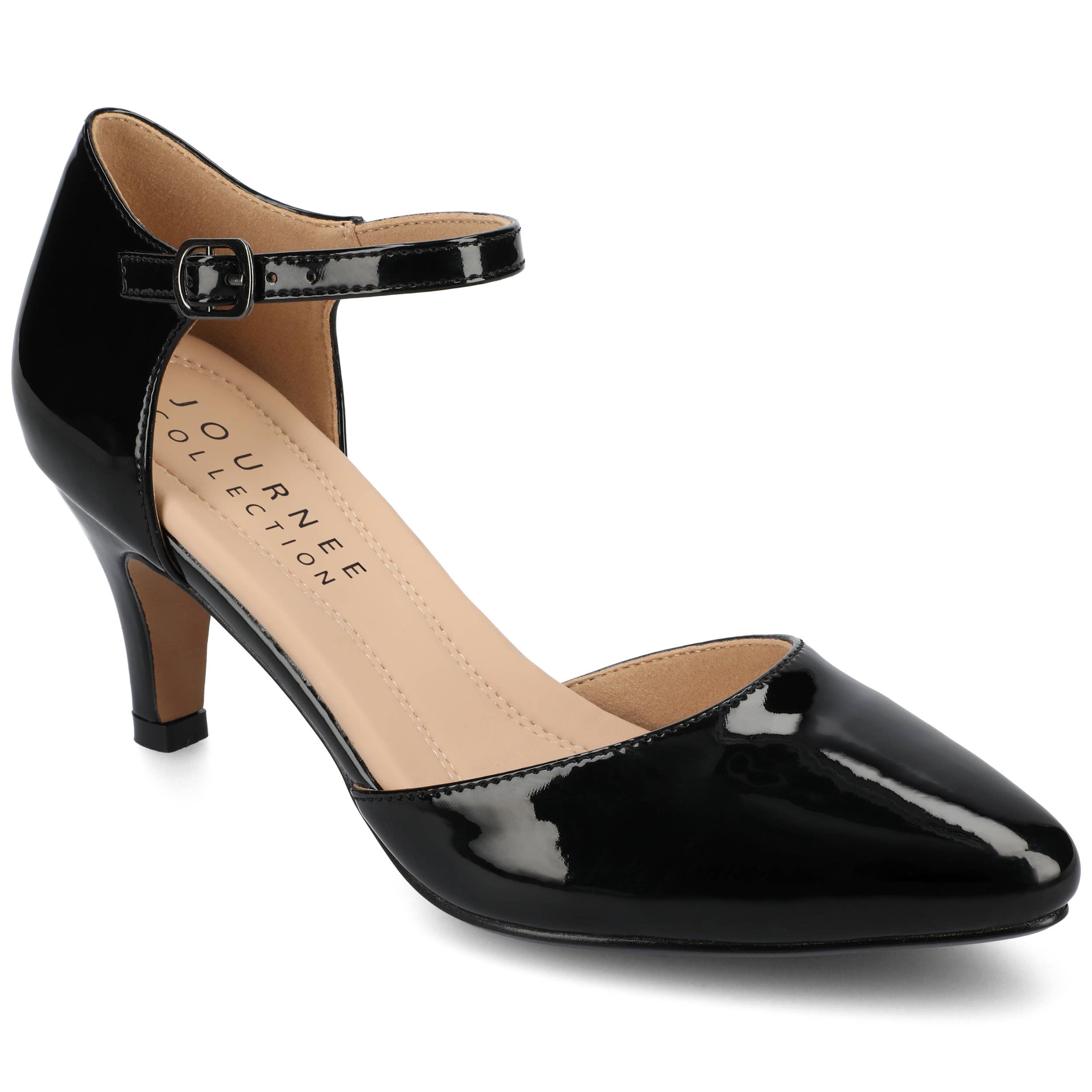 Journee - Wholesale Low Heels - Women's - Bettie D'Orsay Pump Heels In Faux Leather1