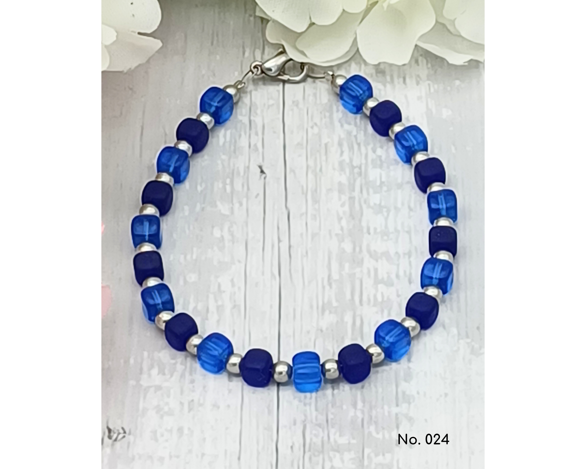 perleperle - Wholesale Beaded Bracelet - Bracelet glass beads, cube shape, Lillie6