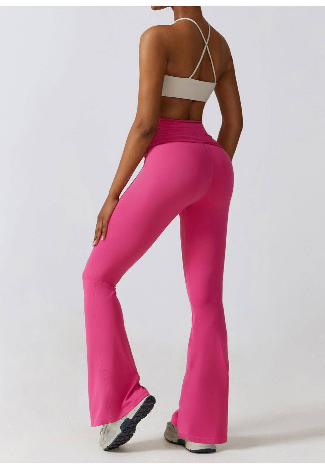 Active by Anna-Kaci - Wholesale Athletic/Lounge Leggings - Women's - Shirred High Waist Flared Leggings9