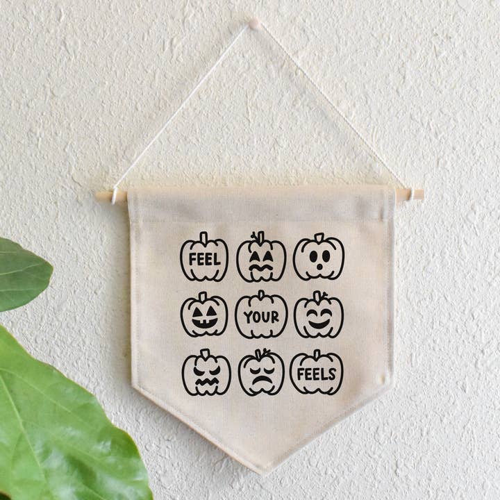 Feel Your Feels Jack-O-Lantern Banner | Halloween Decor for wholesale by Kyn You Believe It